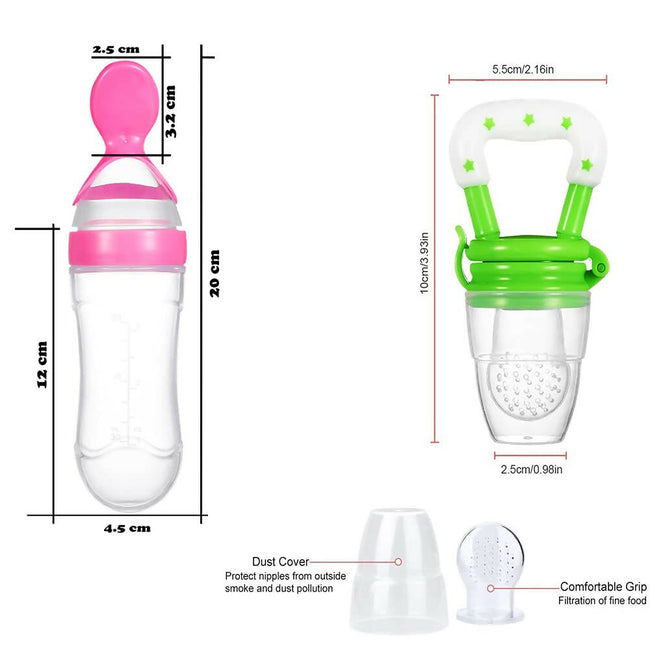 Goodmunchkins Silicone Spoon Food Feeder & Fruit Feeder for Toddlers Food Grade Silicone Bottle 90ml-Pink Main Image