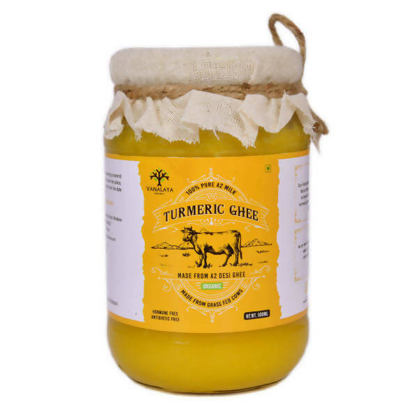 Vanalaya Organic Turmeric Infused Desi Cow Ghee | 100% Gir Cow Ghee | Traditional Ghee | 100% Pure & Natural Hover Image