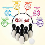 Matoyi Wooden Penguin Bowling Set For Kids
