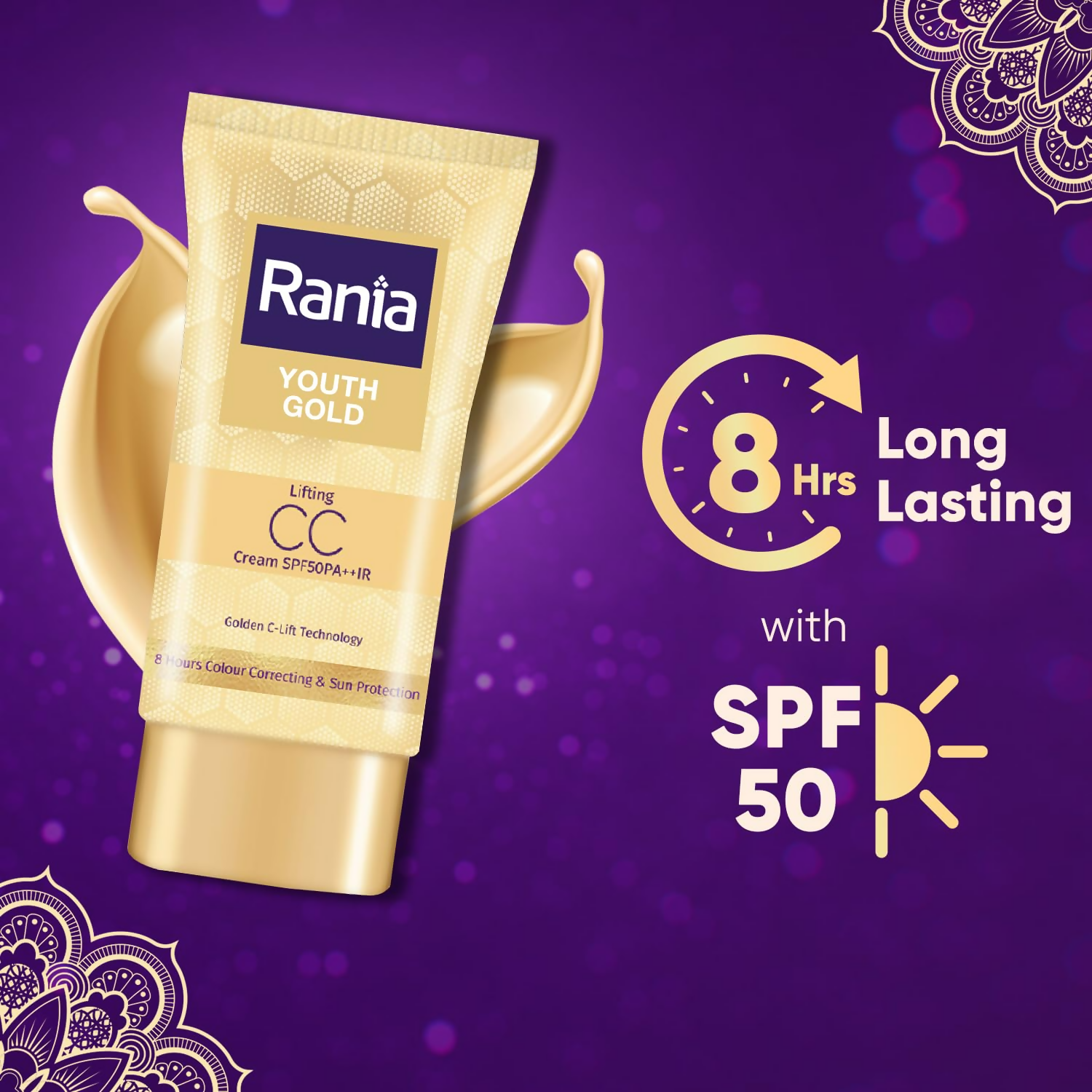 Rania CC Cream SPF50PA++IR with Vitamin C,24K Gold
