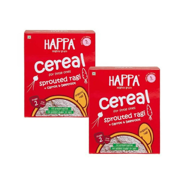 Happa Organic Baby Food Sprouted Ragi, Carrot and Beetroot Porridge Mix Hover Image