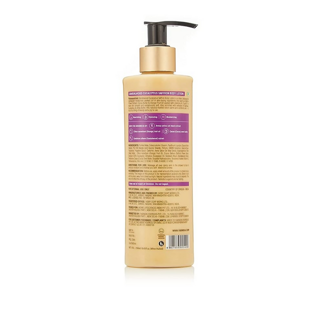 Fabessentials Sandalwood Eucalyptus Saffron Body Lotion Main Image