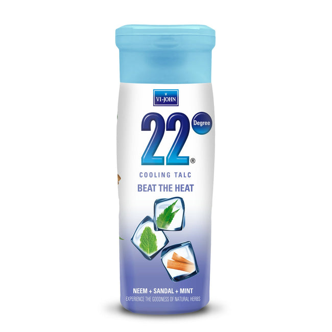 VI-JOHN 22 Degree Cooling Talc Beat the Heat Neem,Sandal and Mint Hover Image