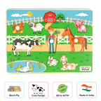 Nesta Toys Wooden Farm Animal Knob Puzzle (8 Pcs)