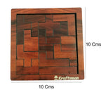 Kraftsman Portable Wooden Tetris Puzzle | 13 Pieces Puzzle Board for Kids and Adults | Travel Pouch Included