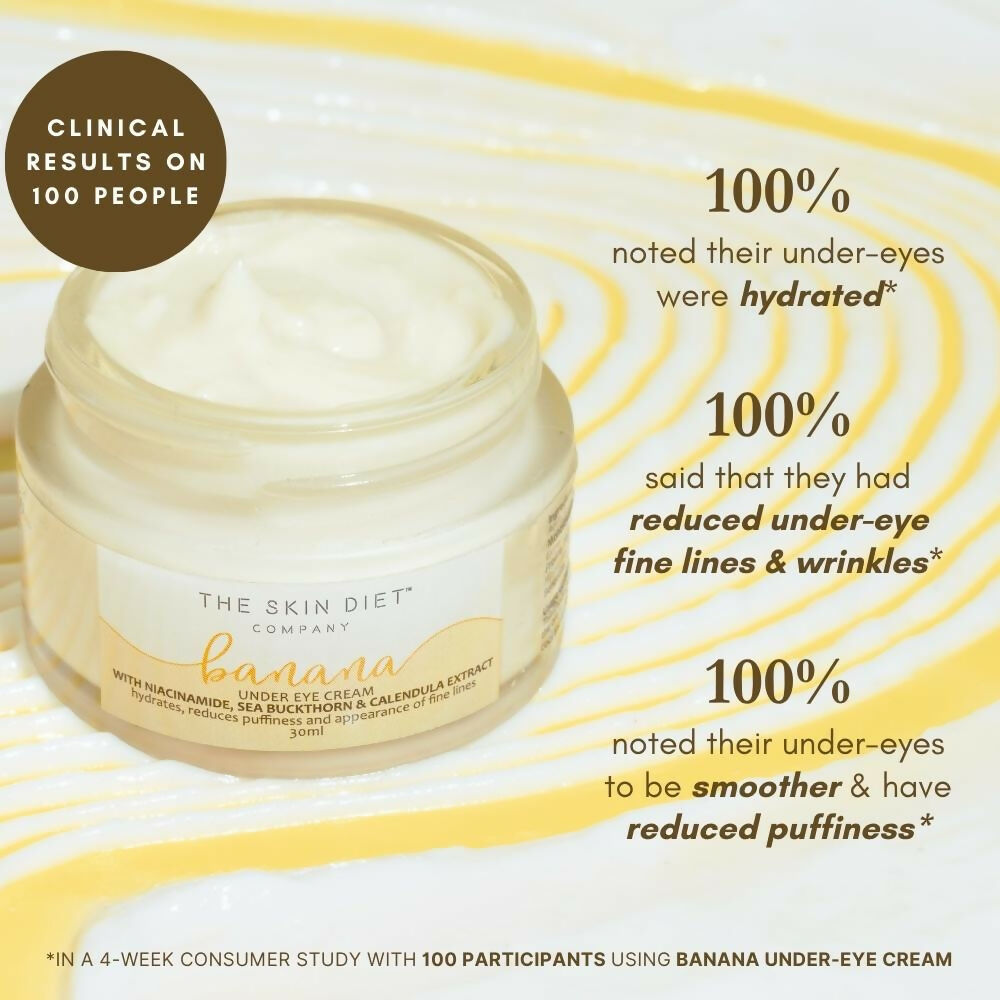 The Skin Diet Company Banana Brightening Under-Eye Cream - Dark Circles, Fine Lines with Niacinamide