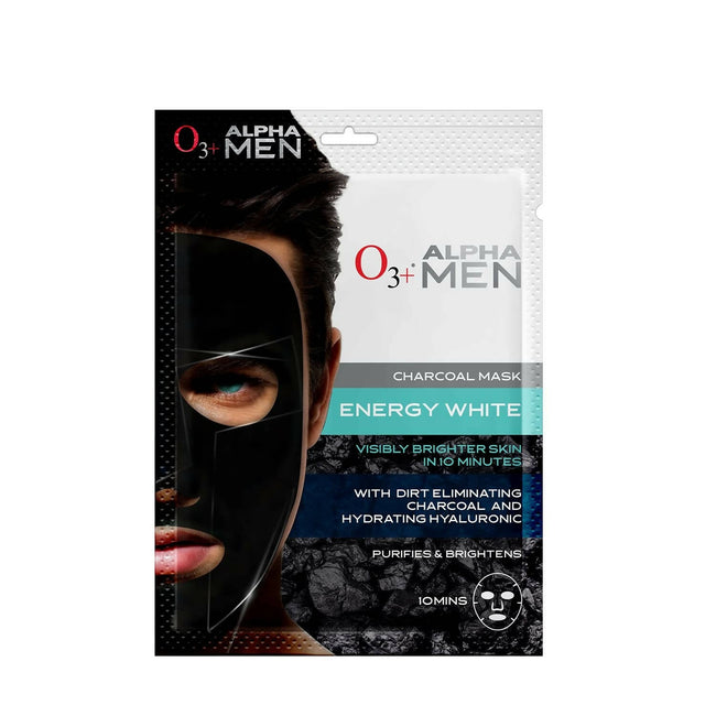 Professional O3+ Alpha Men Energy White Charcoal Face Sheet Mask Hover Image