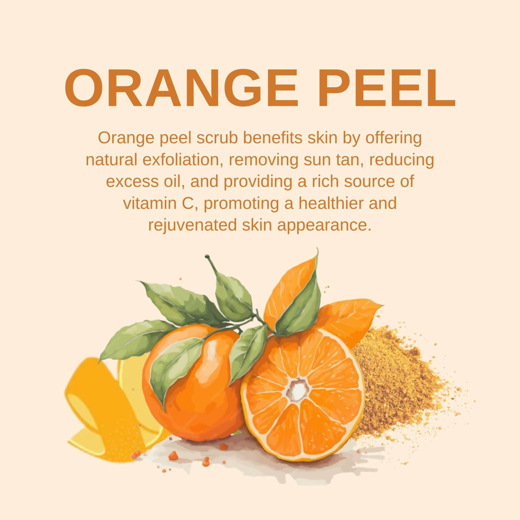 Kimayra Natural Orange Peel Face & Body Scrub For Brightens Skin Tone, Tan Removal Scrub