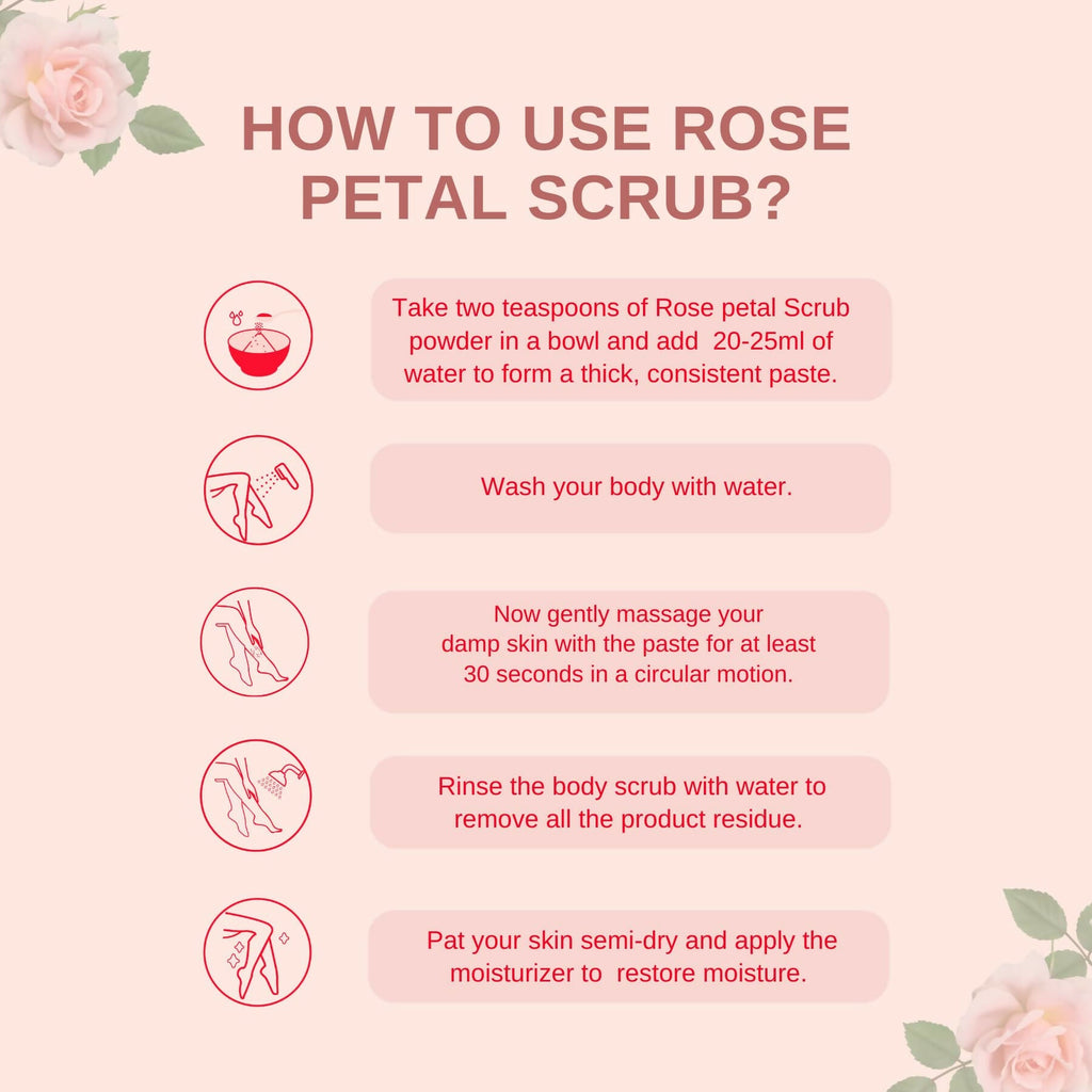 Kimayra Natural Rose Petal Face & Body Scrub For Brightening Skin, Help in Reduce Fine Lines, Wrinkles & Blemishes