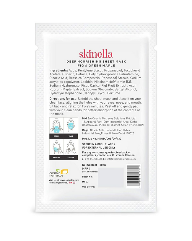 Skinella Deep Nourishing Sheet Mask - Fig & Green Maple Main Image