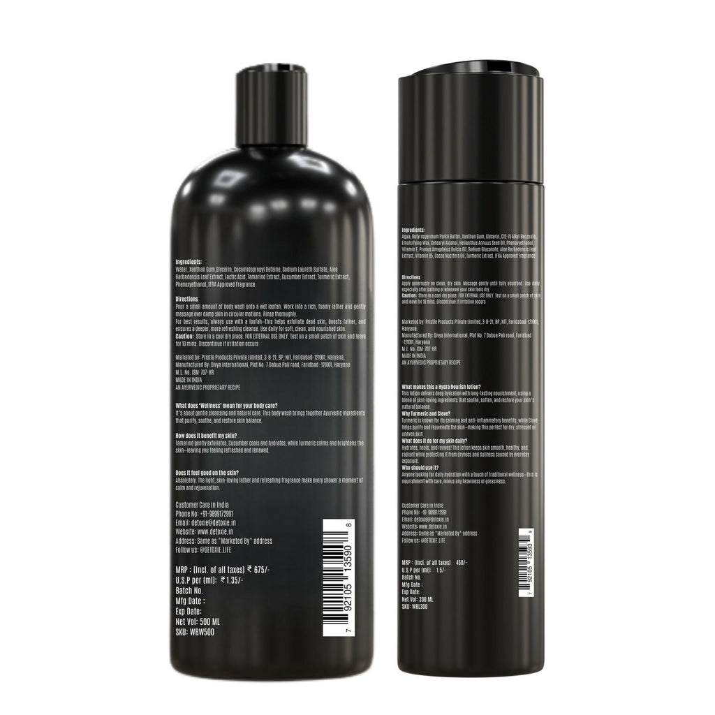 Detoxie Body Wash & Body Lotion Combo - Wellness