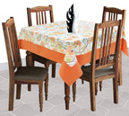 Airwill Cotton Floral Pattern 4 Seater Table Cloth - Orange