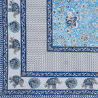 Rudra Bazaar Blue 210 TC Cotton Double King Bedsheet With 2 Pillow Covers