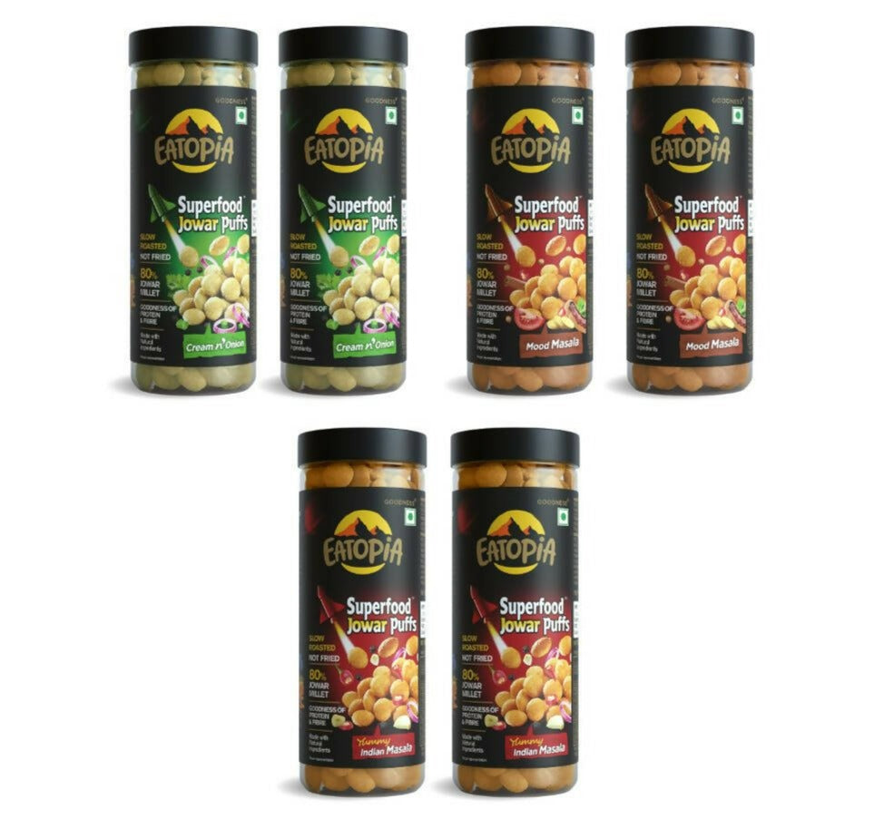 Eatopia Superfoods Jowar Puffs - Assorted