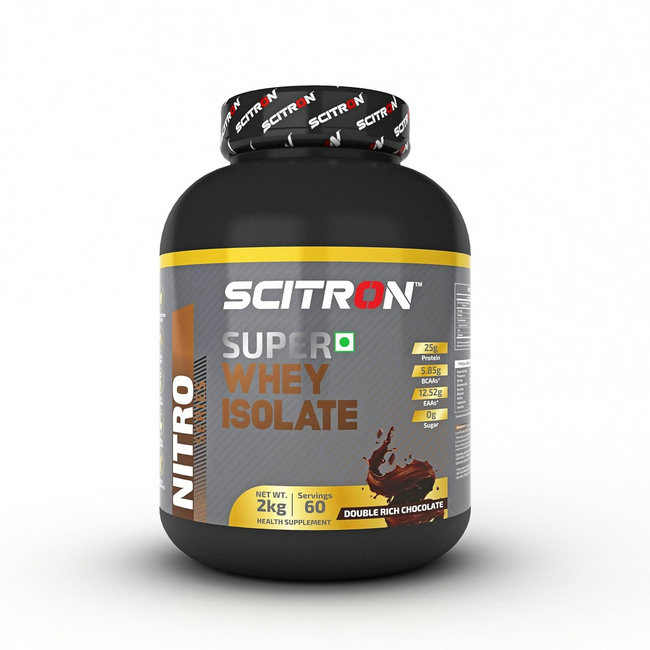 Scitron Super Whey Isolate Protein Powder - Double Rich Chocolate Hover Image