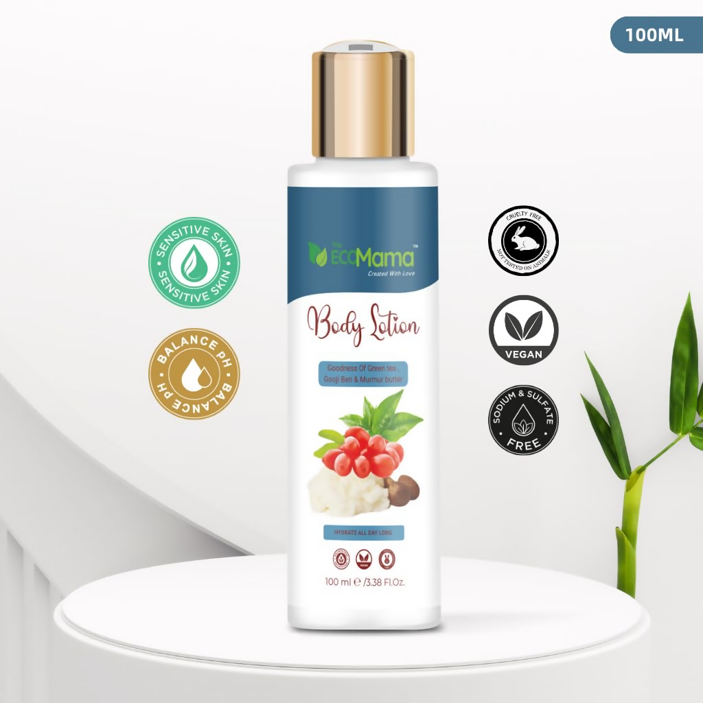 The Eco Mama Moisturizing Body Lotion with Goji Berry, Green Tea & Murmur Butter