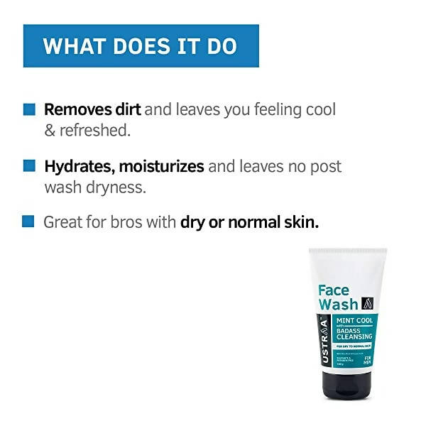Ustraa Mint Cool With Badass Cleansing Face Wash For Men Main Image