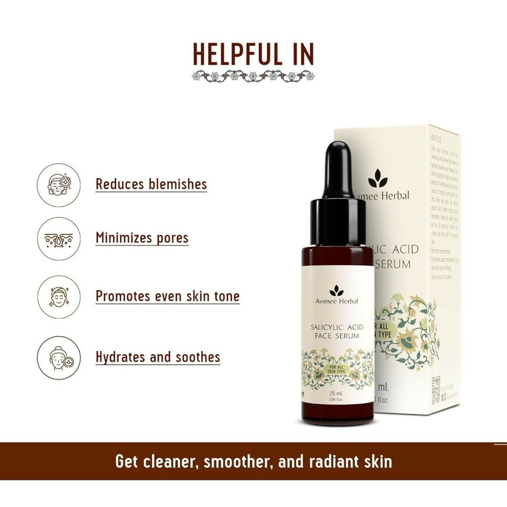 Avimee Herbal Salicylic Acid Face Serum For Acne, Blackheads & Open Pores