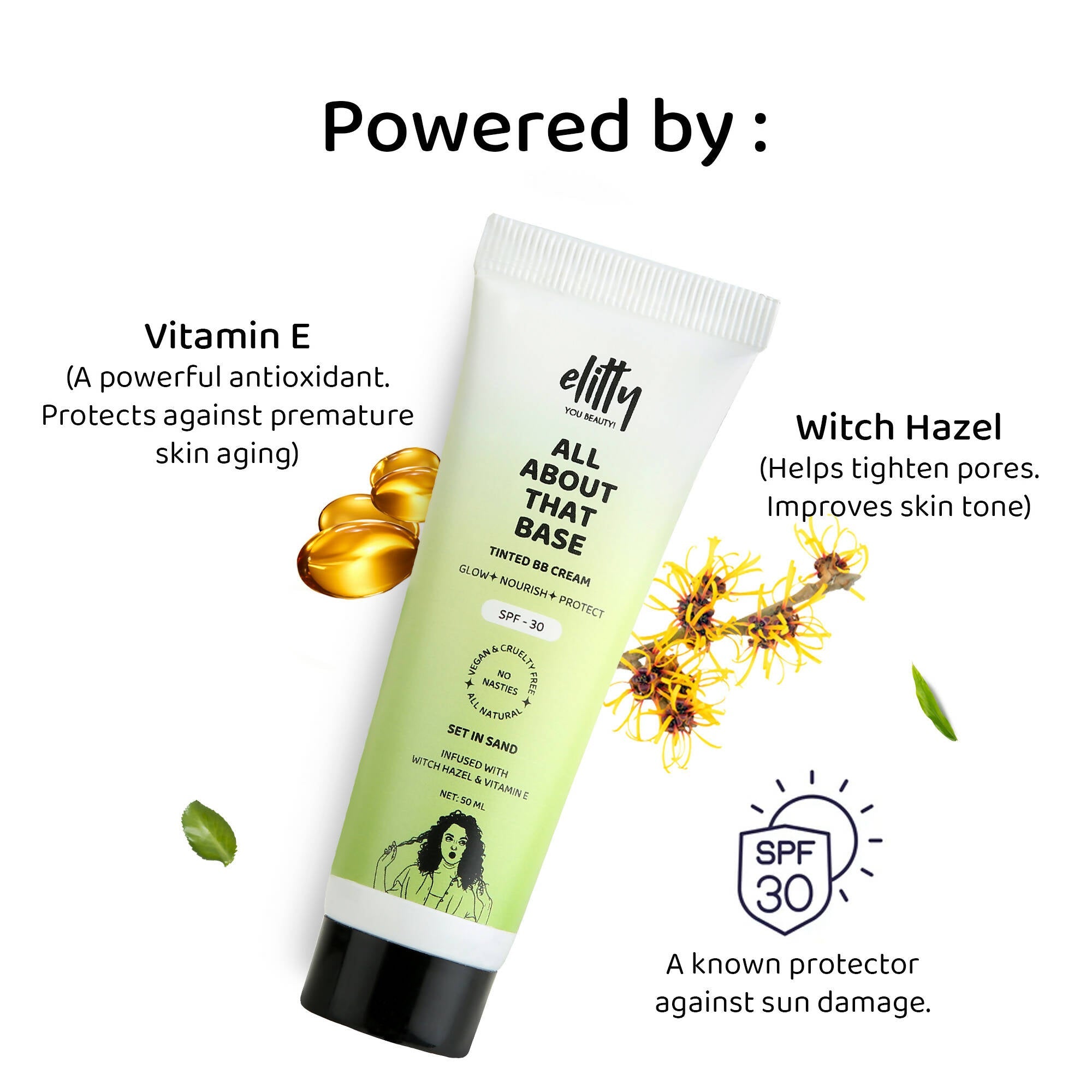 Elitty All About That Base Tinted BB Cream with SPF 30 - Set in sand