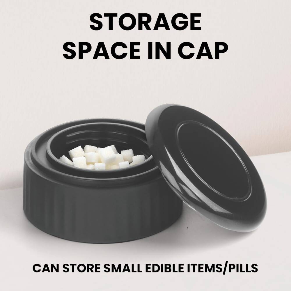 Borosil Cosmic Insulated Water Bottle Tumbler - 320ml (Black)