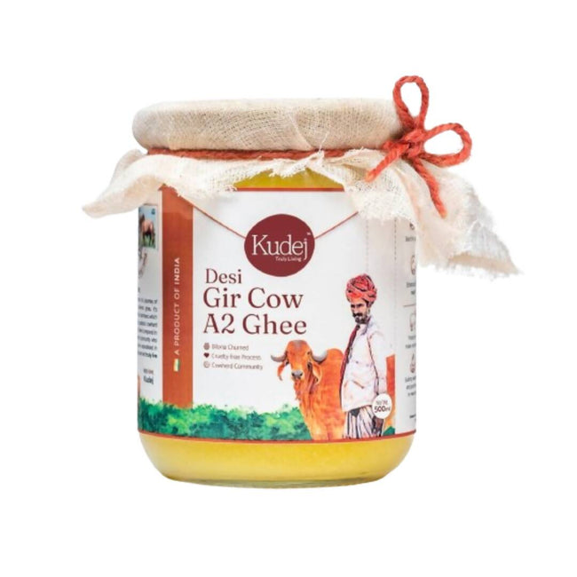 Kudej Desi Gir Cow A2 Ghee | 100% Desi Gir Cow Ghee | Certified Organic Ghee From A2 Milk Hover Image