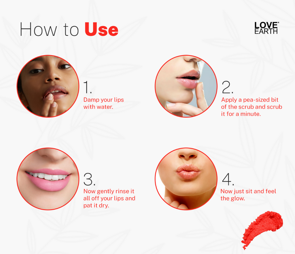 Love Earth Organic Lip Scrub with Shea Butter And Vitamin-E For Lip Hydration And Repair