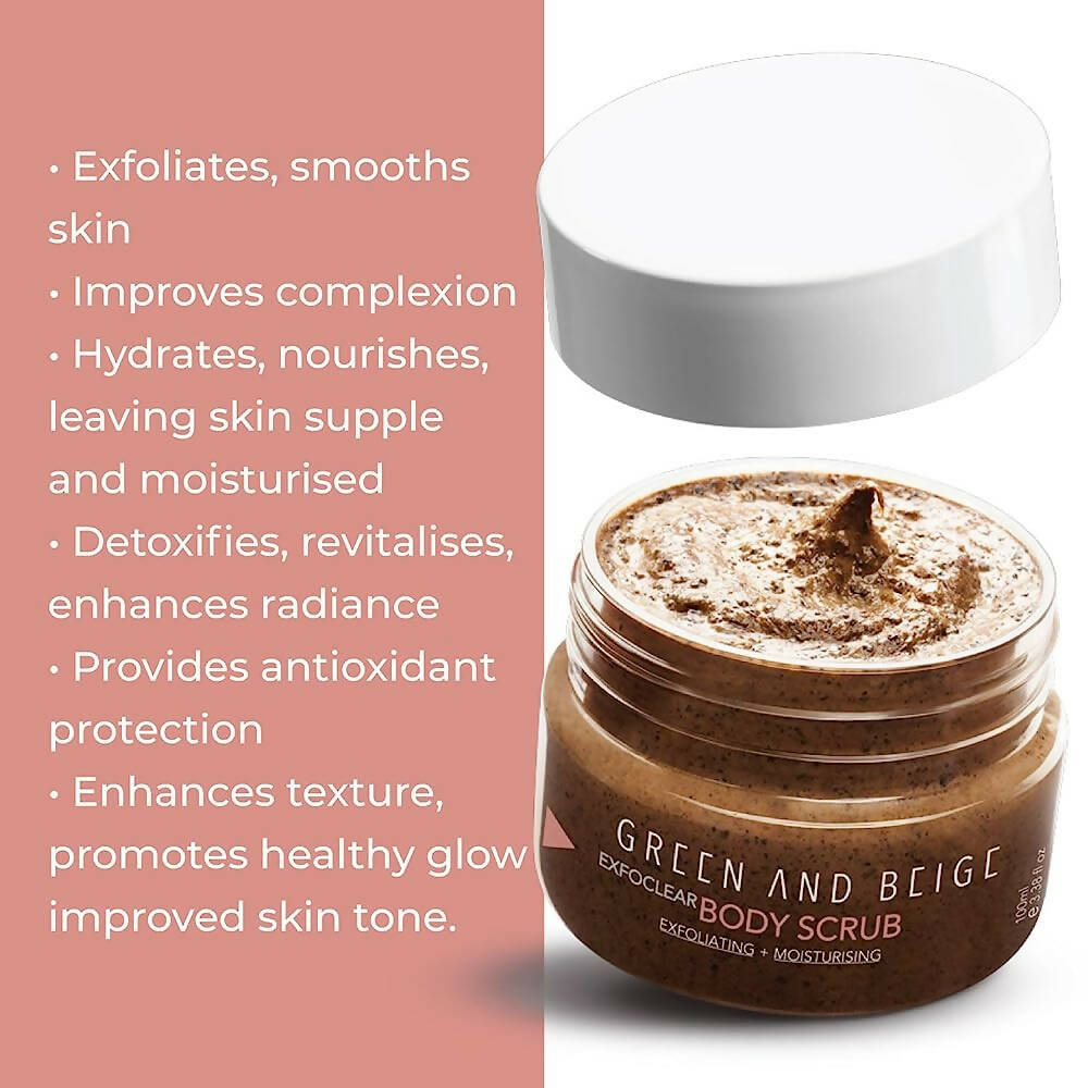 Green And Beige Exfoclear Body Scrub