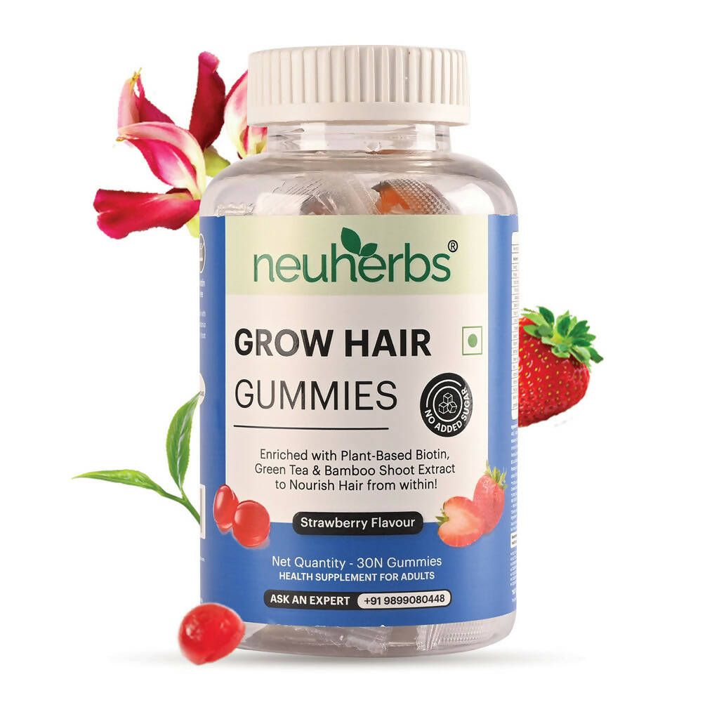 Neuherbs Grow Hair Gummies (No Added Sugar) - Strawberry Flavor