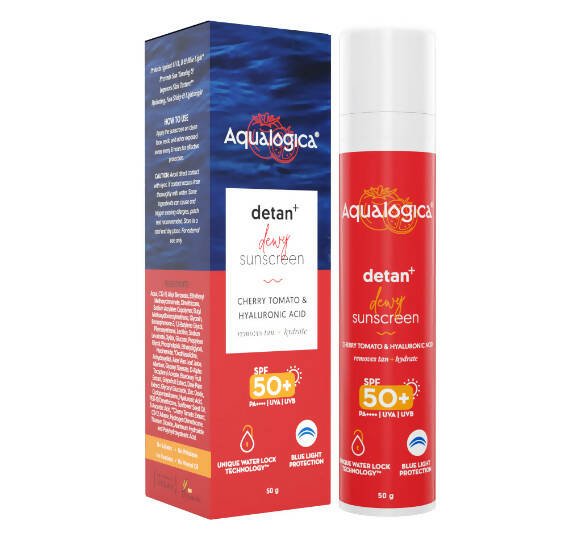 Aqualogica Detan + Dewy Sunscreen With Cherry Tomato & Hyaluronic Acid, SPF 50+ & PA++++ Hover Image