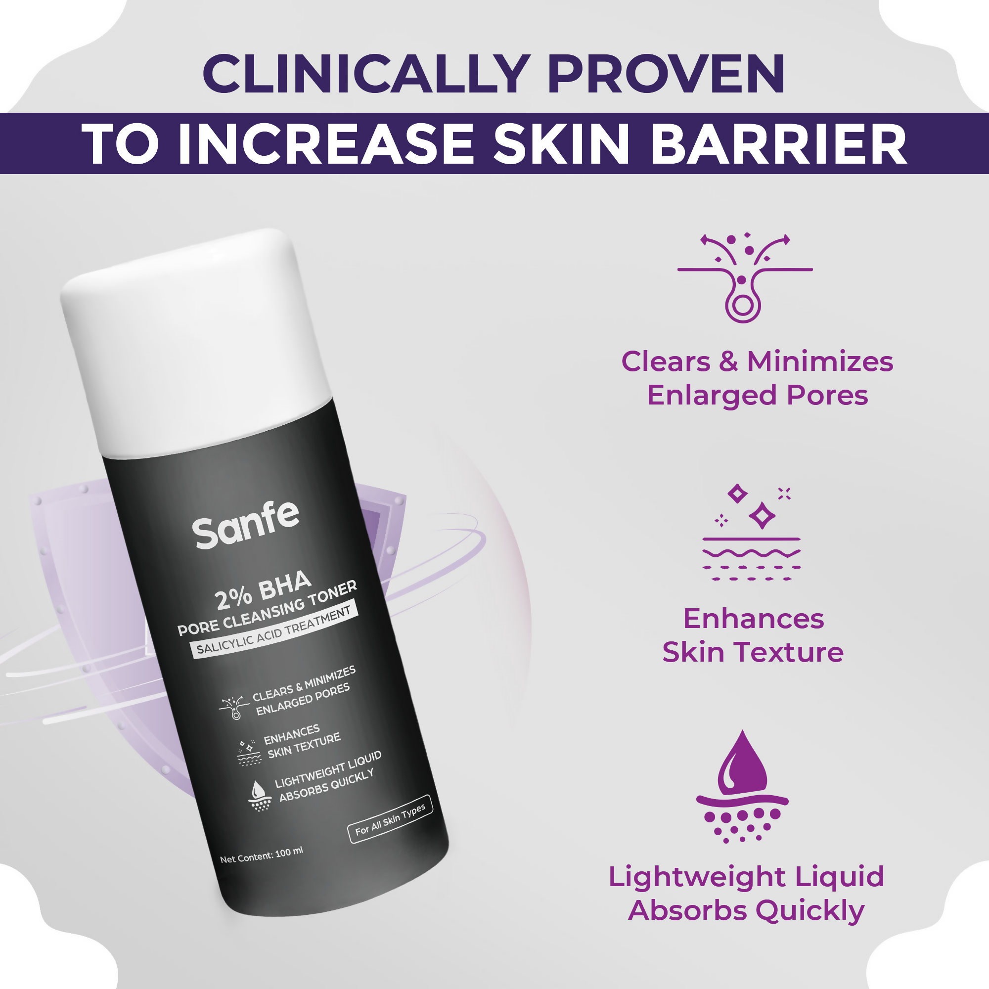 Sanfe 2% BHA Pore Cleansing Toner