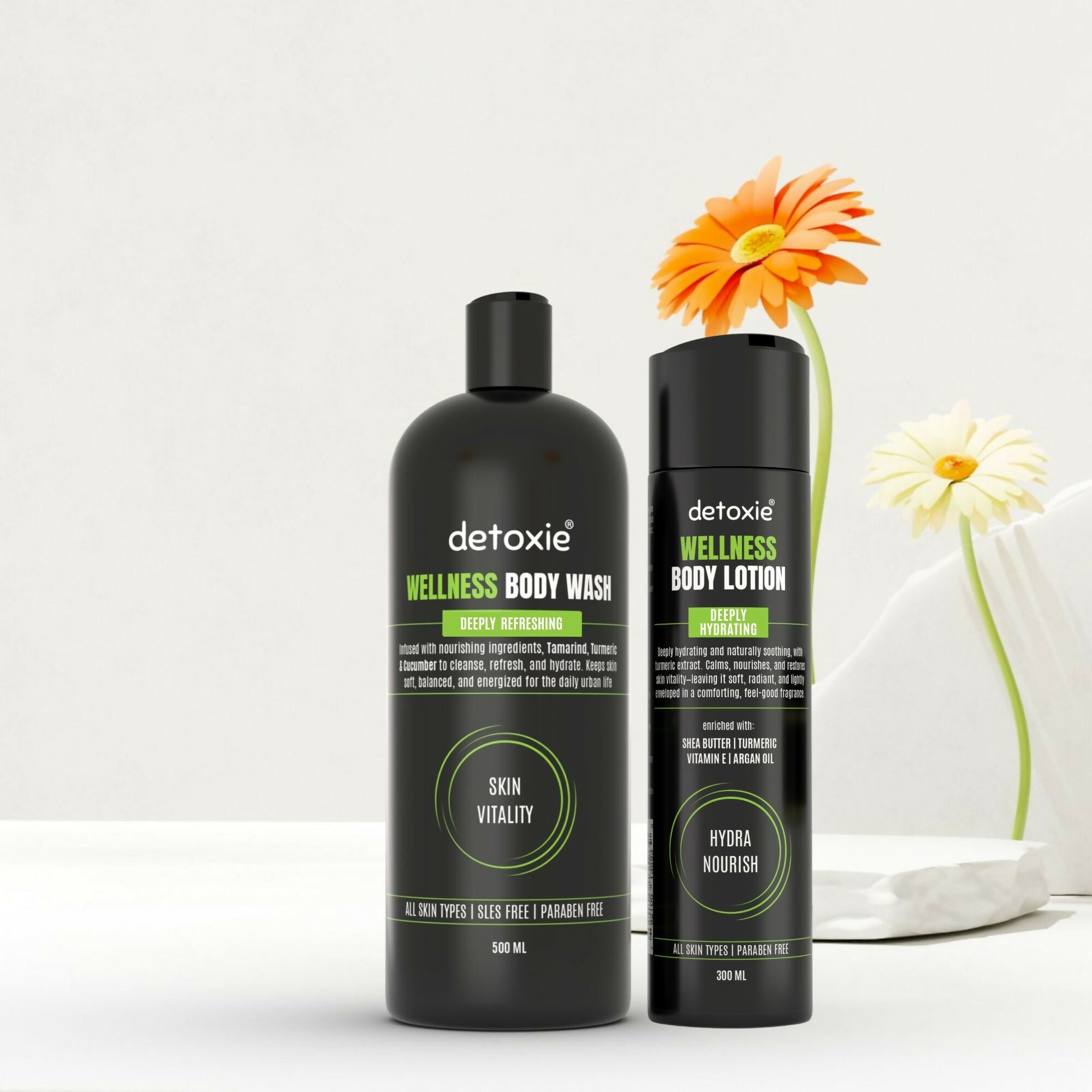 Detoxie Body Wash & Body Lotion Combo - Wellness