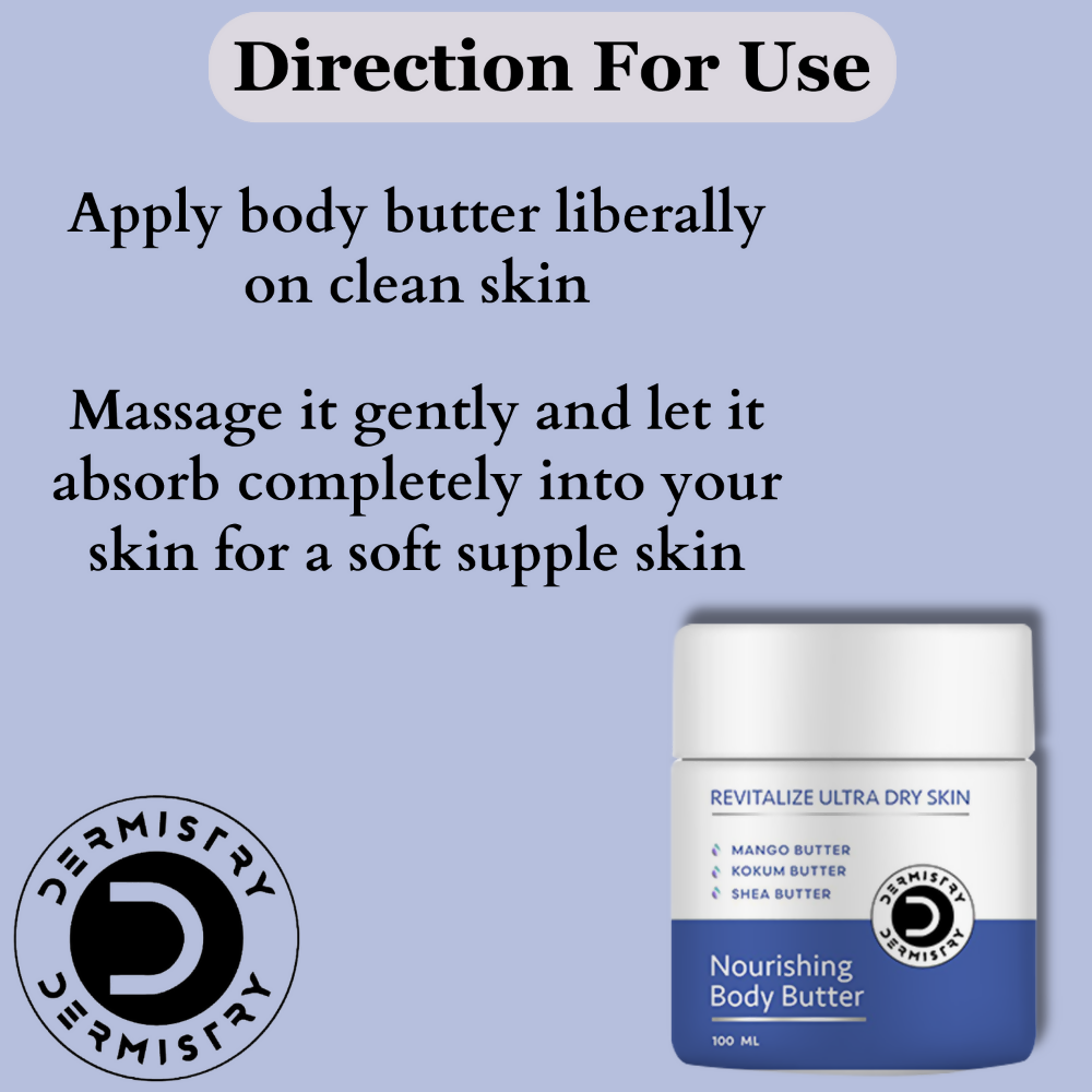 Dermistry Revitalizing Nourishing Body Butter for Ultra Dry & Flaky Skin Mango Kokum & Shea Butter