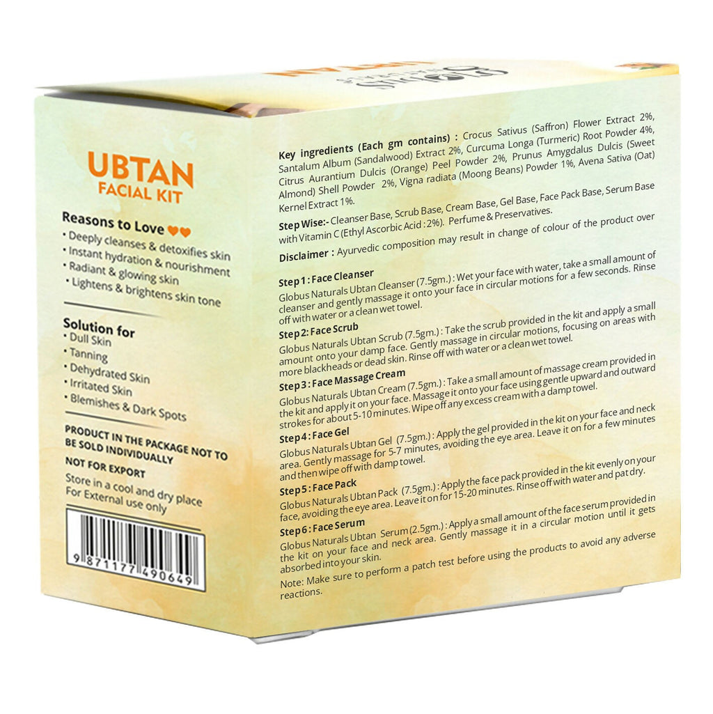 Globus Naturals Brightening Ubtan 6 Step Facial Kit