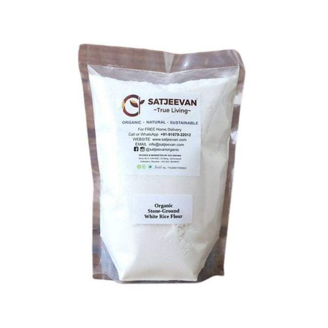 Satjeevan Organic Stone-Ground White Rice Flour Hover Image