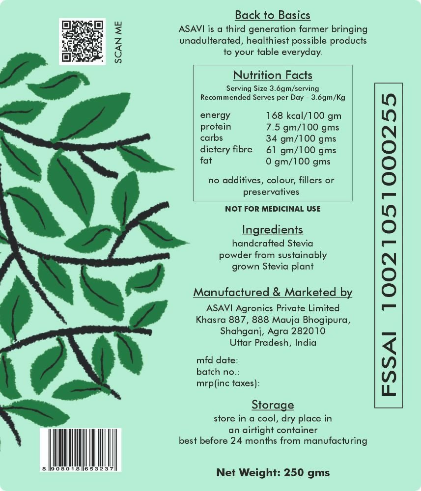 Asavi Natural Stevia Powder