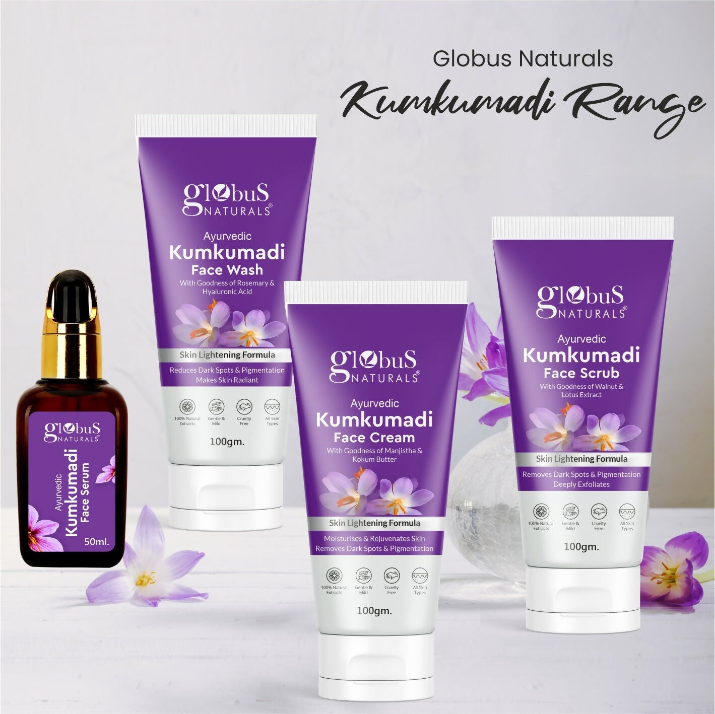 Globus Naturals Ayurvedic Kumkumadi Skin Lightening Face Pack, Suitable For All Skin Types