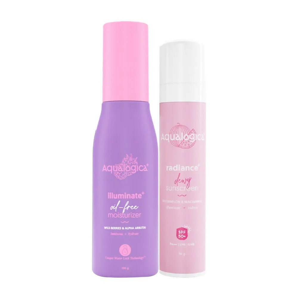 Aqualogica Radiance Sunscreen + Illuminate Oil Free Moisturiser Combo