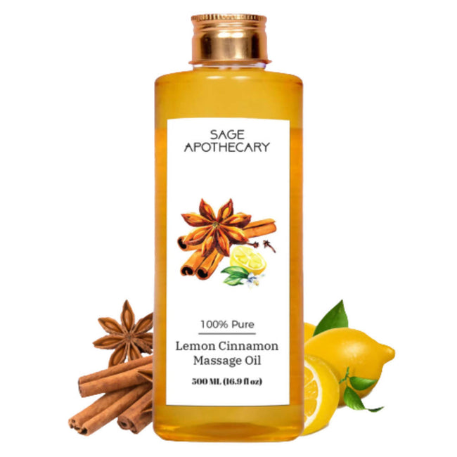 Sage Apothecary Lemon Cinnamon Massage Oil Hover Image