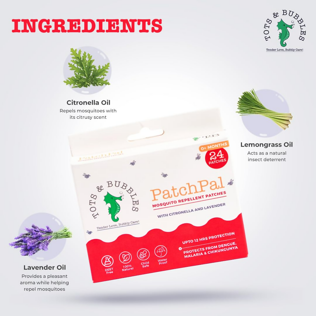 Tots And Bubbles Patchpal Natural Mosquito Repellant Patches For Babies