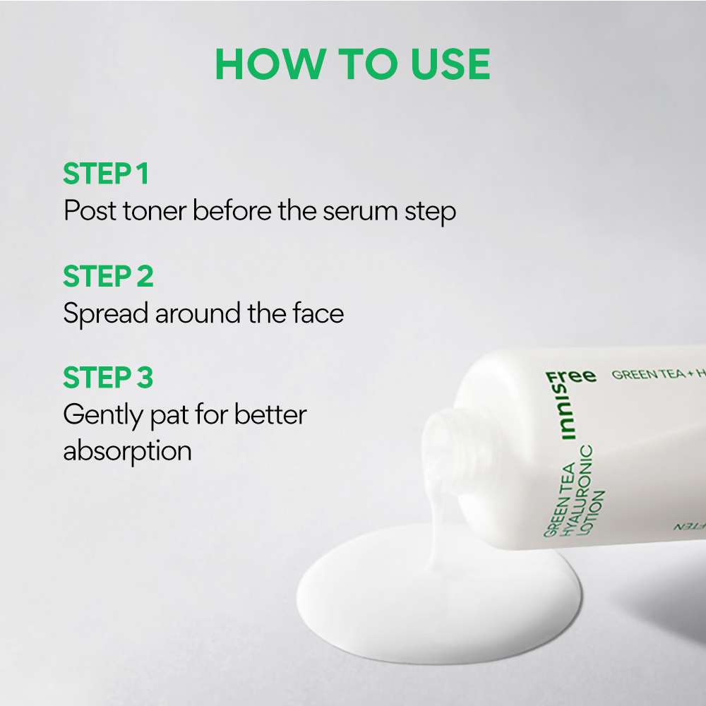 Innisfree Green Tea Hyaluronic Lotion For Refreshing & Dewy Finish