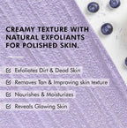 mCaffeine Blueberry Breeze Body Scrub, Exfoliates, Removes Tan, Fruity Blueberry Aroma