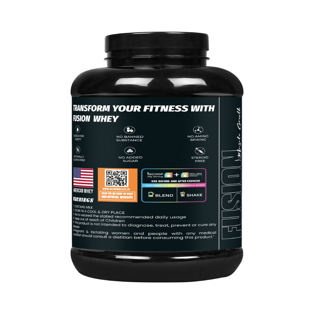 Reformulate Fusion Whey Protein With Pre & Pro Biotics I Muscle Growth I 58G Protein | 379 Kcal Energy - Malai Kulfi