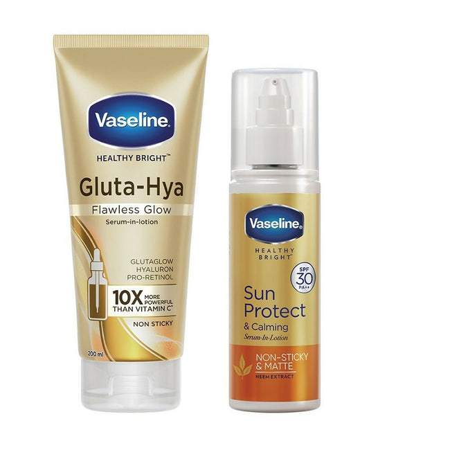 Vaseline Gluta Hya & Sun Protect Calming Body Serum Combo Hover Image