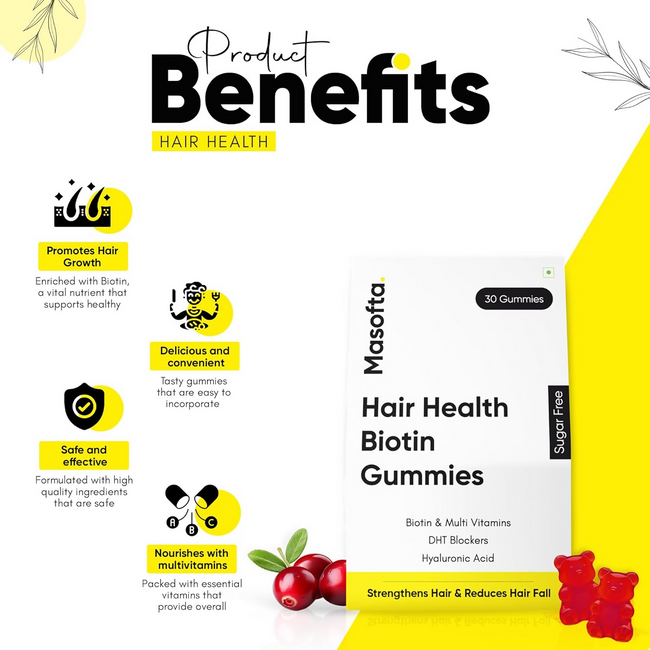Masofta Hair Health Biotin Gummies Main Image