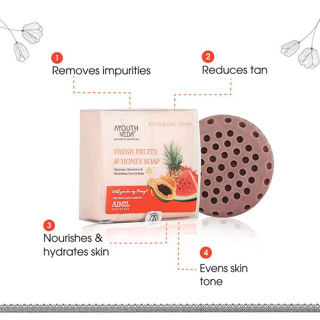 Aimil Ayouthveda Fresh Fruits & Honey Soap Main Image