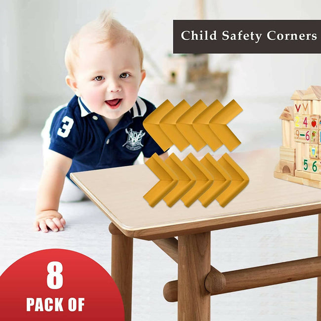 Safe-O-Kid Set of 8 Corner U Shaped Corner Guards for Kids safety- Yellow-Large Main Image