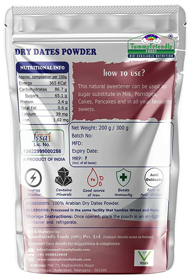TummyFriendly Foods Dry Dates Powder from Premium Arabian Dates Kharek Powder Cereal Main Image