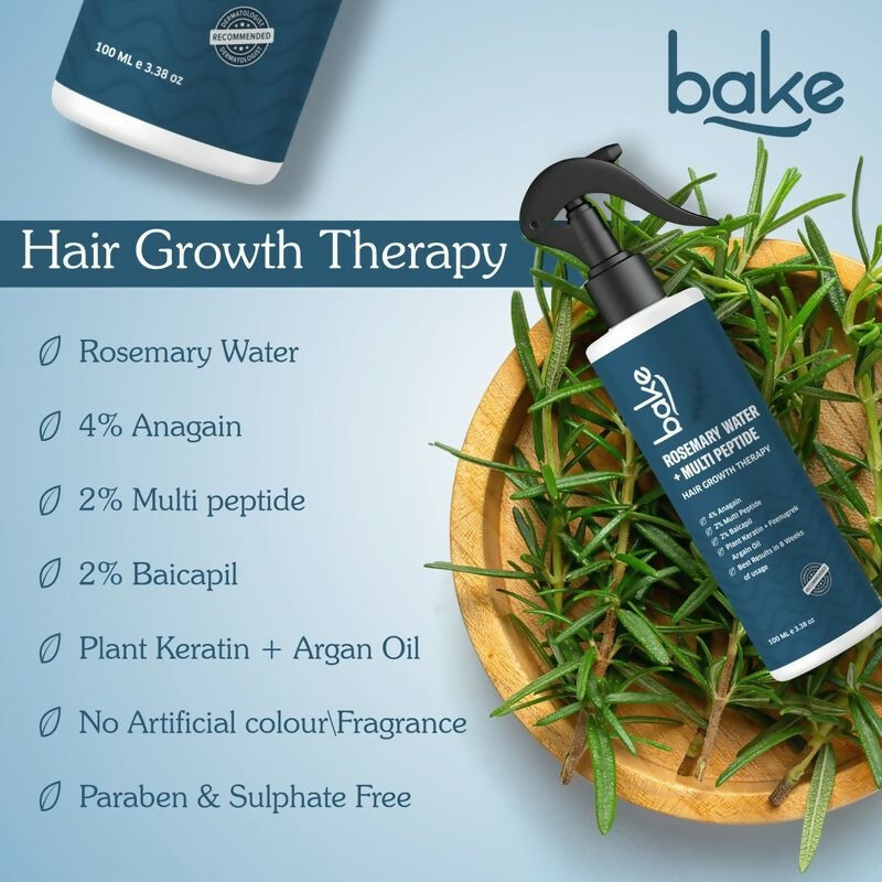 Bake Rosemary Water Hair Growth Spray With 4% Anagain, 2% Baicapil, Plant Keratin