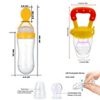 Goodmunchkins Silicone Spoon Food Feeder & Fruit Feeder for Toddlers Food Grade Silicone Bottle 90ml-Yellow