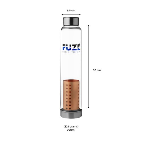 Fuze Glass Bottle With Pure Copper Filter